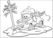 coloriage cars sous la neige